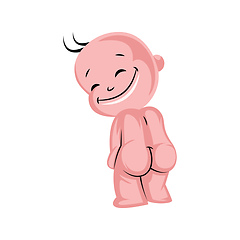 Image showing Baby showing butt and smilling vector illustration on a white ba