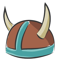 Image showing Hat with the twisty sharp horns vector or color illustration