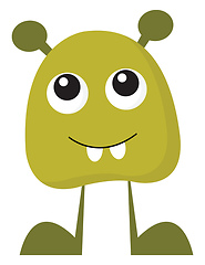 Image showing A baby green monster vector or color illustration