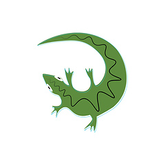 Image showing Little green lizard illustration vector on white background 