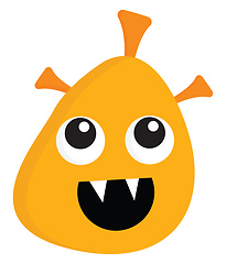 Image showing Clipart of a yellow-colored happy monster set on isolated white 