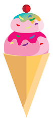 Image showing Soft serve with cherry on the top vector or color illustration