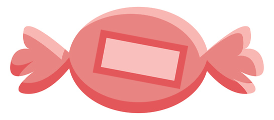 Image showing Clipart of a candy wrapped in red wrapper vector color drawing o