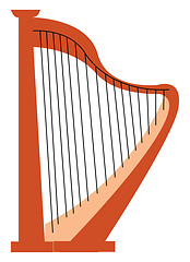 Image showing An antique stringed musical instrument played by fingers called 
