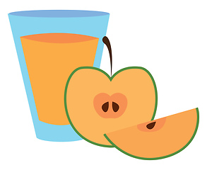 Image showing A cup of green apple juice vector or color illustration