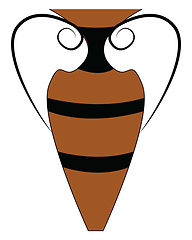 Image showing Brown and black vintage style vase vector illustration on white 