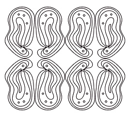 Image showing A four pair of curved lines vector or color illustration