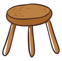 Image showing Clipart of a round-shaped brown stool vector or color illustrati