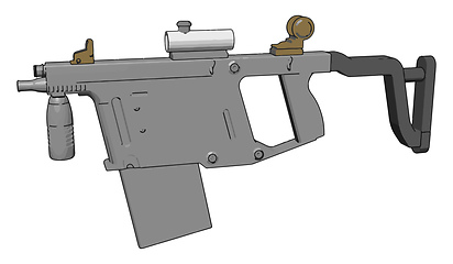 Image showing 3D vector illustration on white background of a military rifle