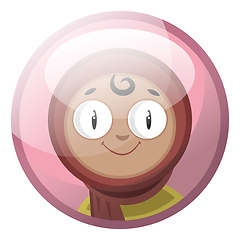 Image showing Cartoon character of a smiling arab girl in a hijab vector illus