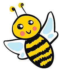 Image showing A happy baby bee, vector color illustration.