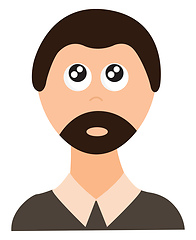 Image showing Clipart of a man with brown hair and a well-groomed stylish bear