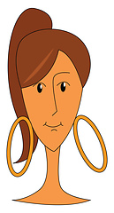 Image showing A lady wearing big circular earrings looks beautiful vector or c