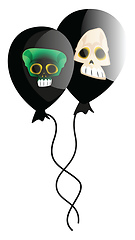 Image showing Vector illustration of two black baloons with white and green sc