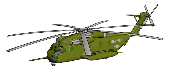 Image showing 3D vector illustration on white background of a green military h
