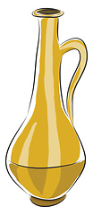 Image showing Yellow antique jug for beverage basic RGB vector on white backgr