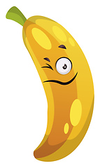 Image showing Banana winks illustration vector on white background