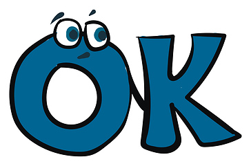 Image showing Emoji of the word OK vector or color illustration