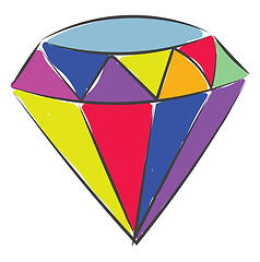Image showing Multi-colored diamond vector or color illustration