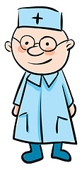 Image showing Simple cartoon of a doctor in robe vector illustration on white 