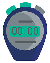 Image showing Clipart of a blue-colored stopwatch vector or color illustration