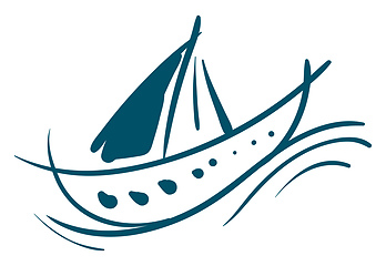 Image showing Sailing boat painting vector or color illustration
