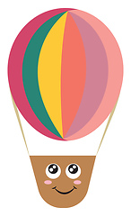 Image showing Hot air balloon vector or color illustration