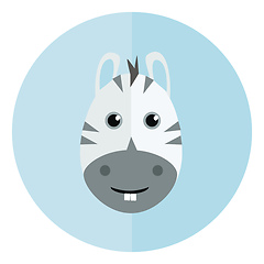 Image showing Clipart of a cute animal zebra in black and white color vector c