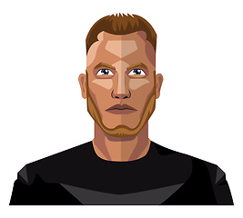 Image showing Young male with beard and short hair illustration vector on whit