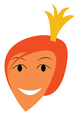 Image showing Portrait of happy princess vector or color illustration