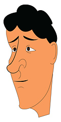 Image showing The portrait of a worried boy vector or color illustration