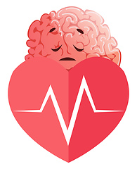 Image showing Brain has heart issues, illustration, vector on white background