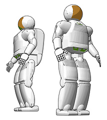 Image showing Two astronaut toy picture vector or color illustration