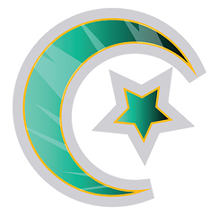Image showing Colorful Muslim symbol of religion vector illustration on a whit