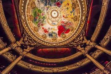 Image showing The Palais Garnier, Opera of Paris, interiors and details