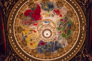 Image showing The Palais Garnier, Opera of Paris, interiors and details