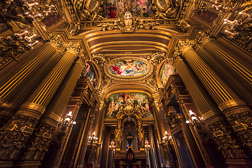 Image showing The Palais Garnier, Opera of Paris, interiors and details