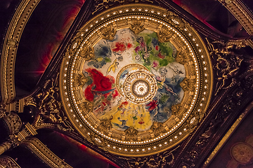 Image showing The Palais Garnier, Opera of Paris, interiors and details