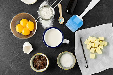 Image showing baking and cooking ingredients on table