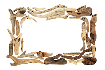 Image showing Abstract Natural Driftwood Background Frame 