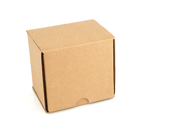 Image showing Cube Shape Cardboard Box with Lid Closed