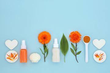 Image showing Natural Skincare Beauty Products with Calendula