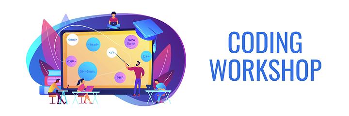 Image showing Coding workshop concept banner header