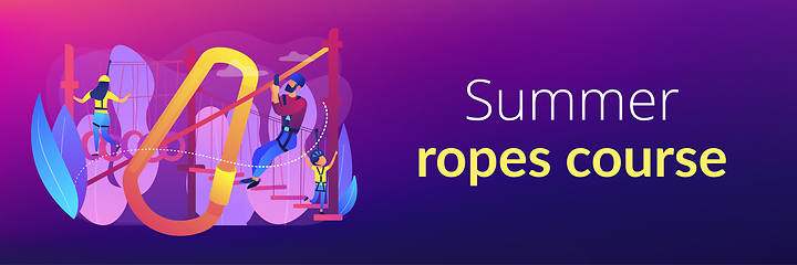 Image showing Summer ropes course concept banner header.