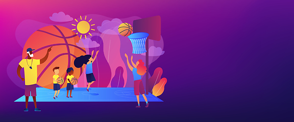 Image showing Basketball camp concept banner header.