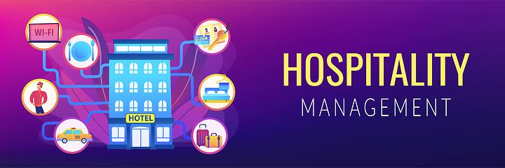 Image showing Hospitality management concept banner header