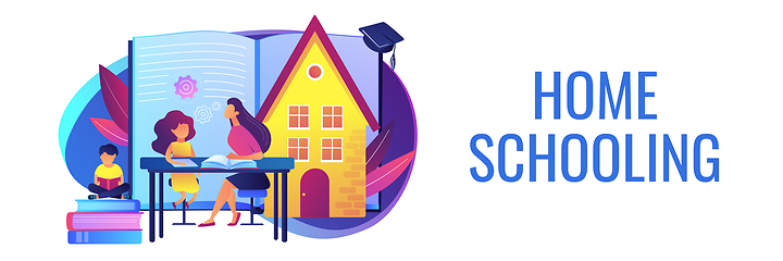 Image showing Home schooling concept banner header.