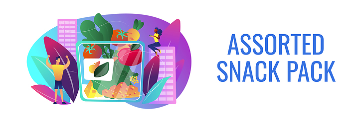 Image showing Assorted snack pack concept banner header.