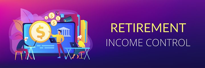 Image showing Financial literacy of retirees concept banner header.