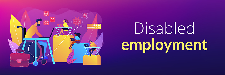 Image showing Disabled employment concept banner header